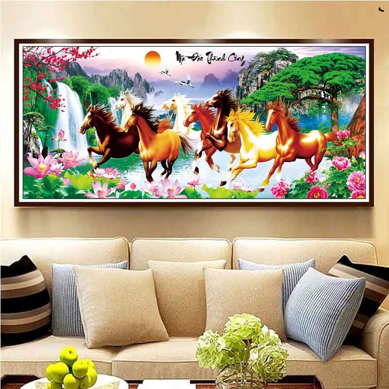 Tranh thêu mã đáo thành công 180 x80cm