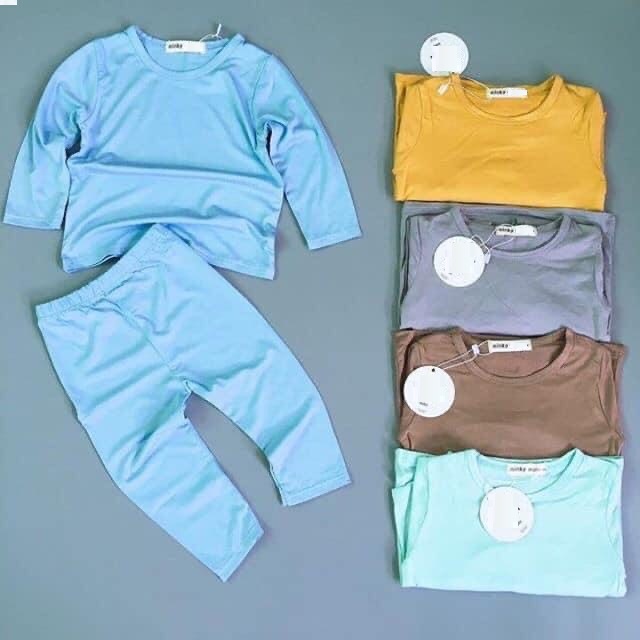 SET BỘ THUN LẠNH dài tay Bé gái  trai  (size 5-28kg)  Chất THUN LẠNH Mịn Co Giãn Thấm hút mồ hôi