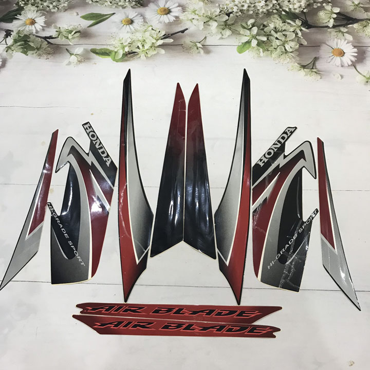 Tem 3 lớp màu ĐỎ XÁM xe Airblade THÁI đời 2008-2009