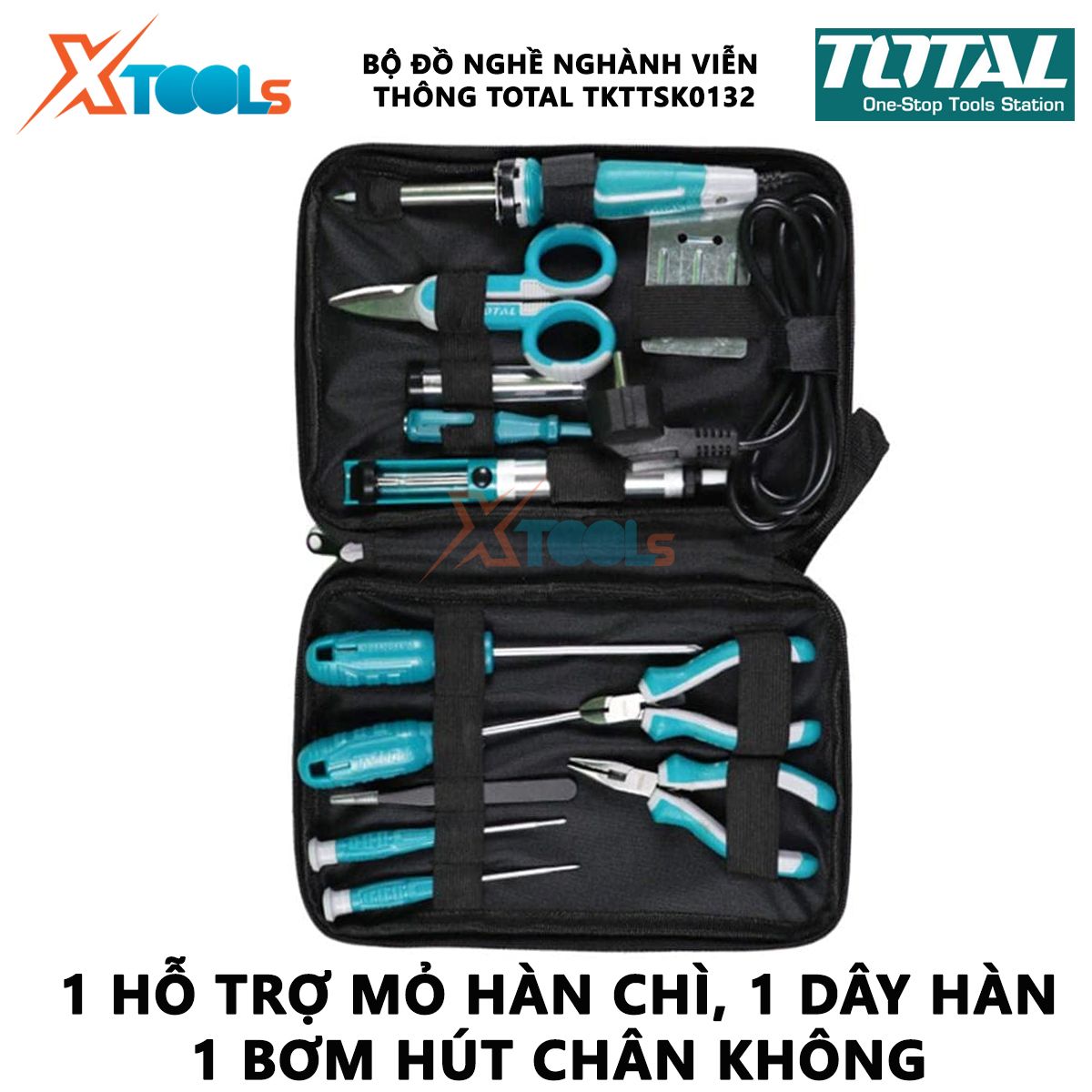 Total tkttsk0132 telemetry tool set 13 PCs | set 13 Telecommunications Tools soldering iron, screwdriver, solder wire, long-needle pliers ..