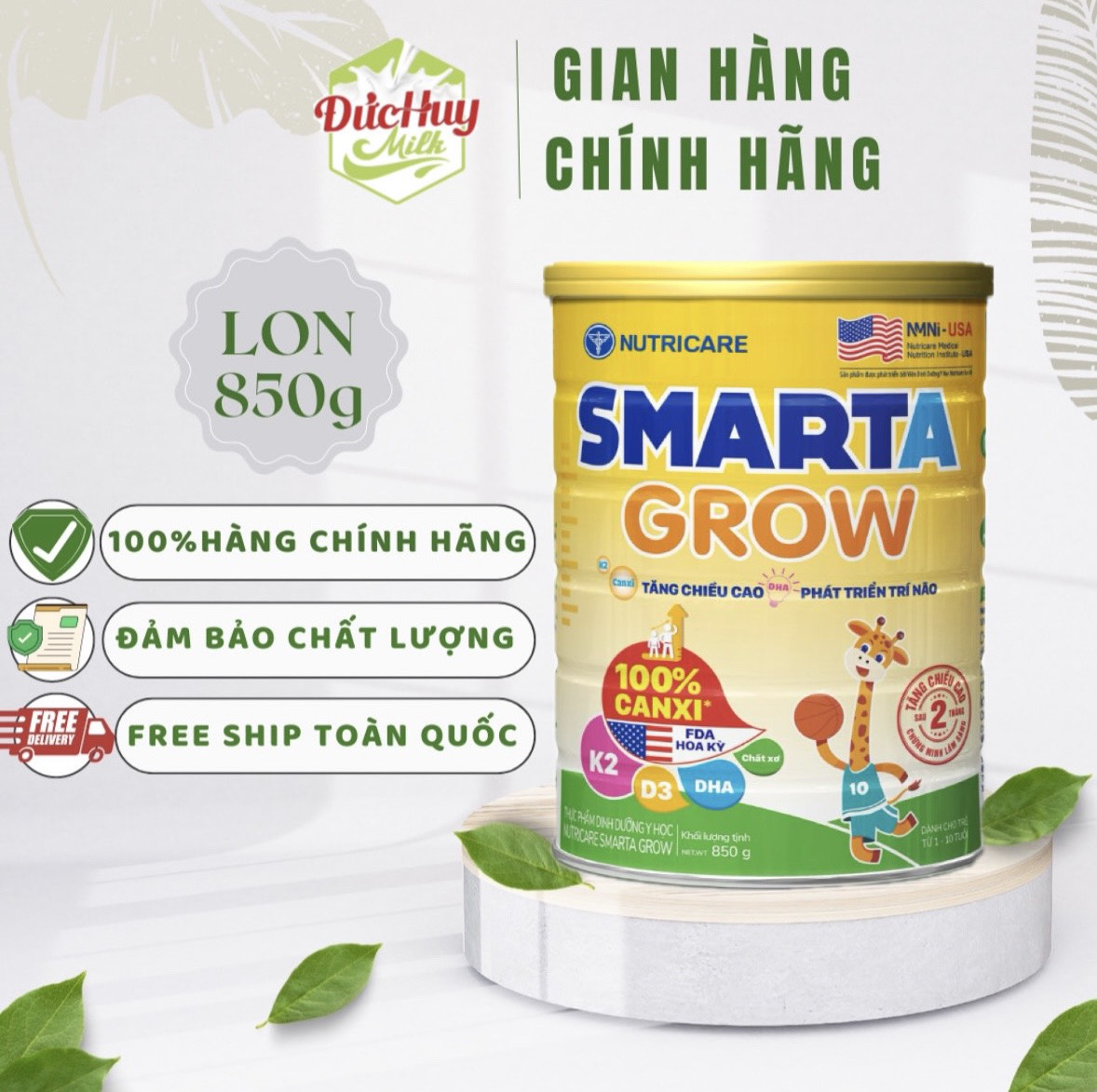 Sữa Bột  Smarta Grow giúp bé phát triển chiều cao 850g
