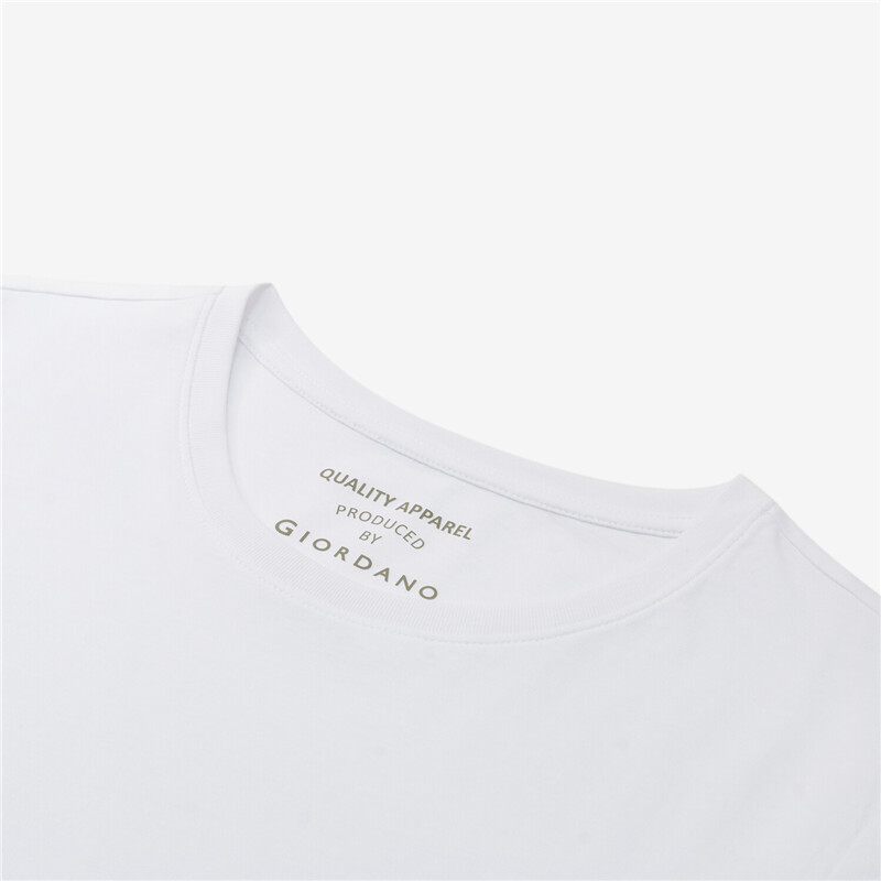 Áo thun nữ T-shirt cổ tròn tay áo dài phối hình thời trang chất vải cotton thoải mái thường ngày GIORDANO Free Shipping 99392098