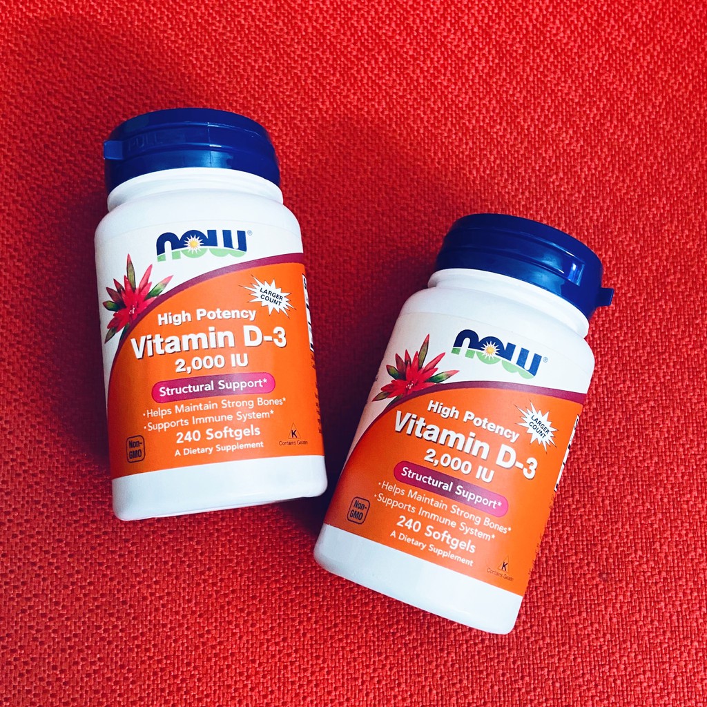 Vitamin D3 Now Vitamin D3 2000IU 240 - 120 viên - Tăng Đề Kháng