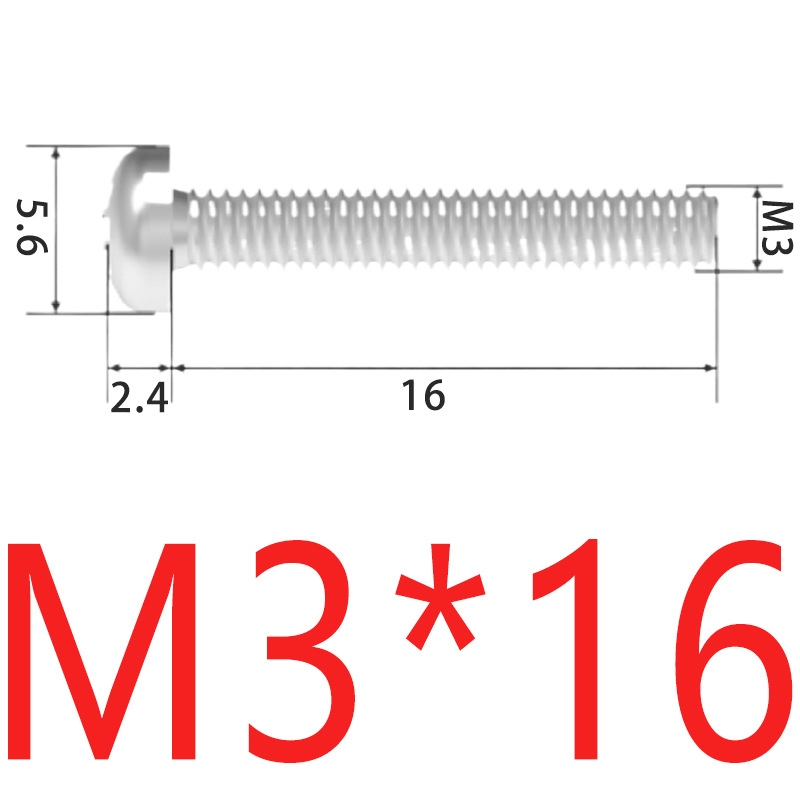 Vít pake đầu tròn inox 304 size M3 M4 M5 10 Con