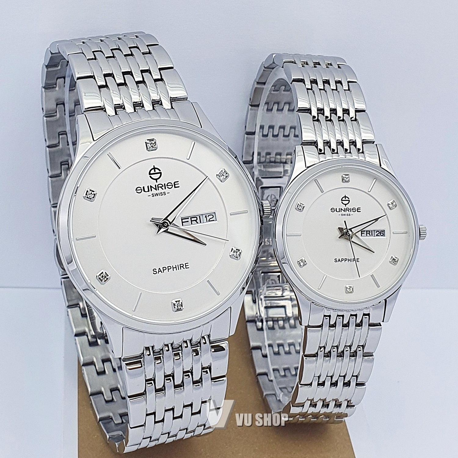 Sunrise couple watch 1109sb - sapphire glass