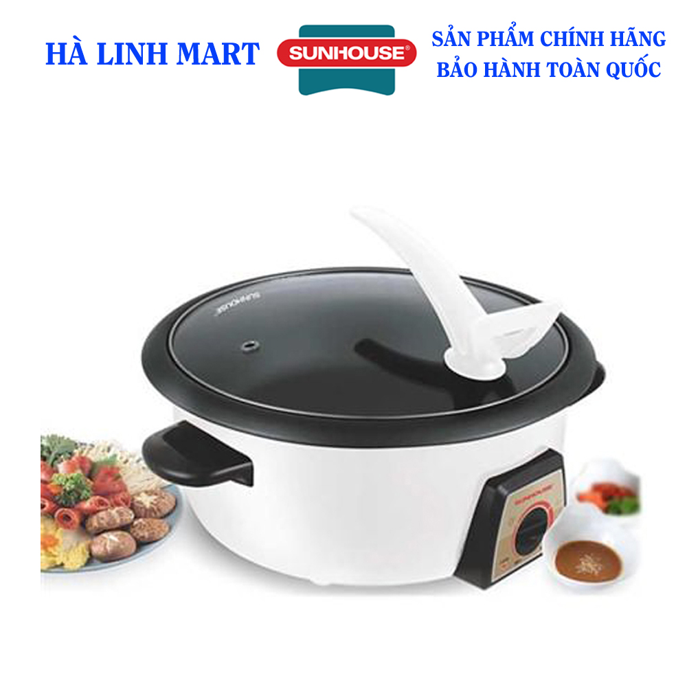 Nồi lẩu điện Sunhouse SHD4521 - Nồi lẩu điện đa năng SHD4520 - Công suất 1300W - Dung tích 3 lít, bảo hành 12 tháng
