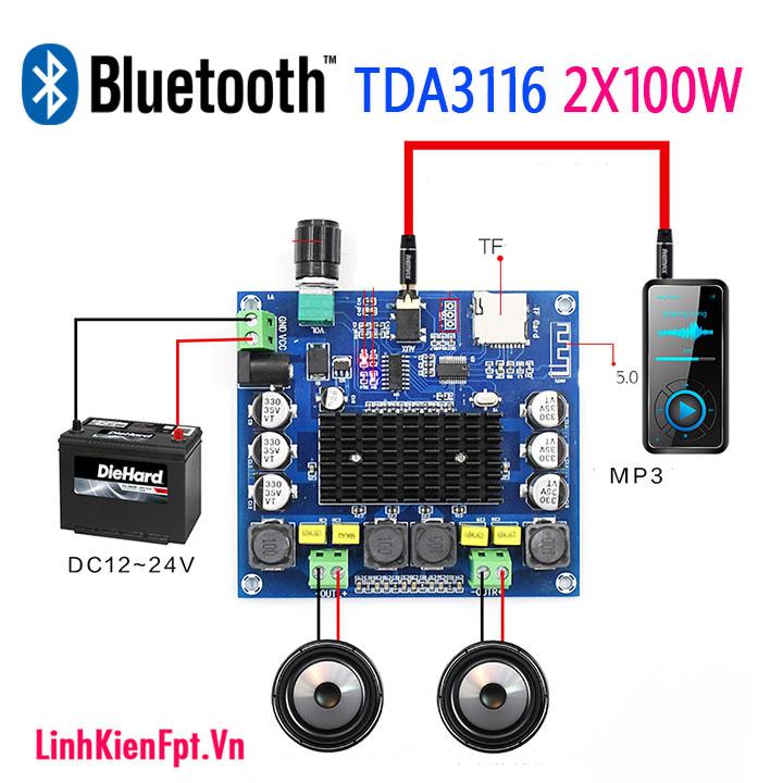 Mạch khuếch đại âm thanh  Bluetooth TPA3116 2x100W