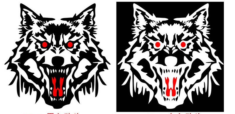 Decal Dán Trang Trí Hình Đầu Sói Cho Xe Hơi