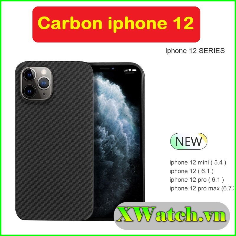 Miếng dán carbon mặt lưng iphone 12 mini / 12 pro / 12 pro max chống bám vân tay