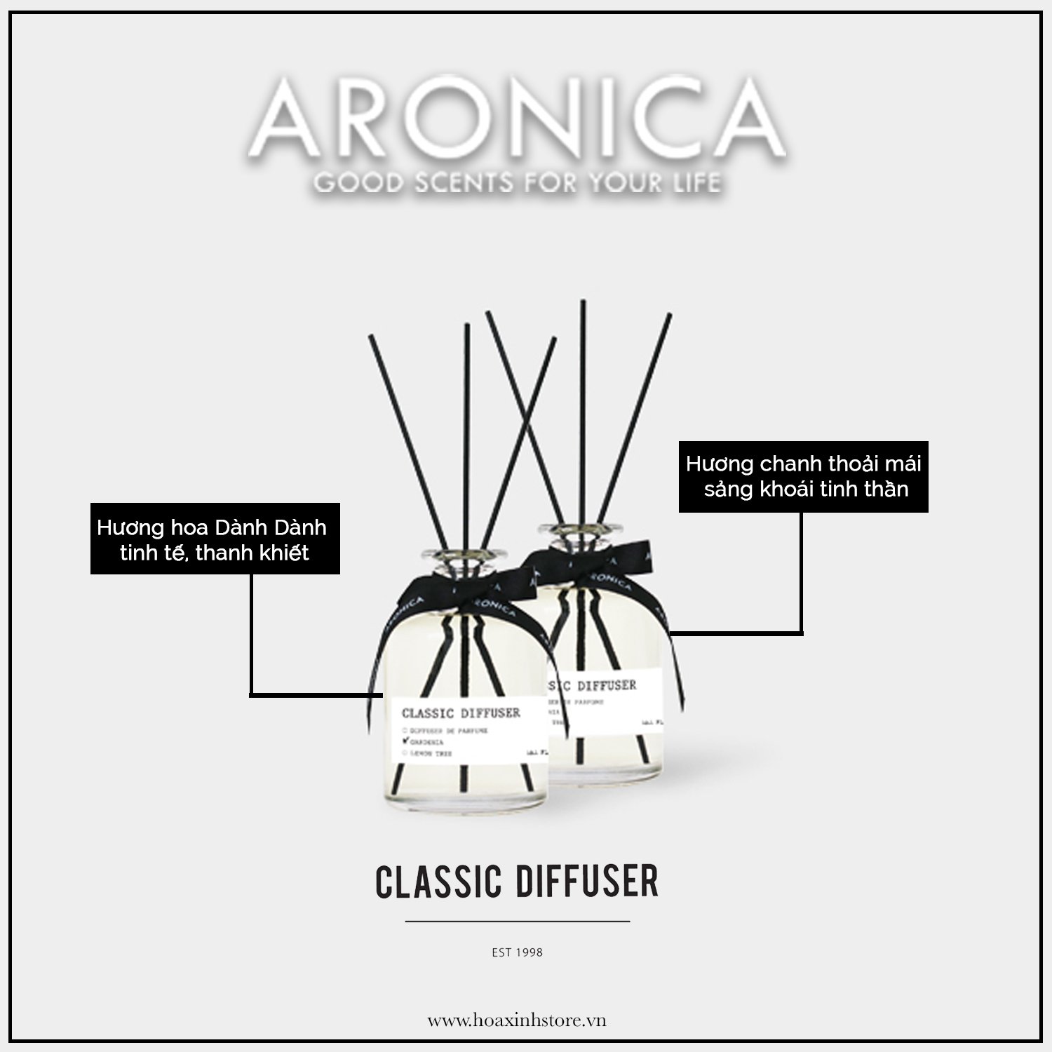 Tinh Dầu Khuếch Tán Cao Cấp Aronica Classic Diffuser 300ml - Nhập Khẩu Hàn Quốc