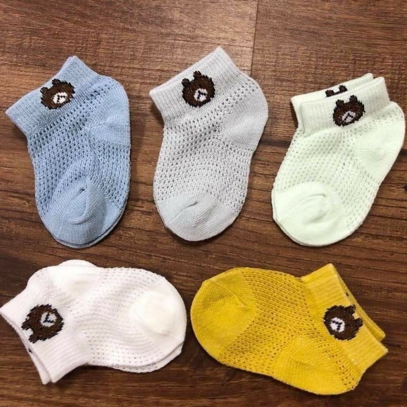 Sét 5 Đôi Tất Lưới Gấu Loại Đẹp Cho Bé