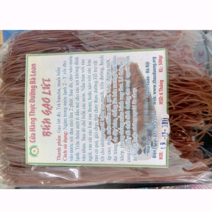 Bún Gạo Lứt Dẻo - Ban Cha dành cho thực dưỡng túi 500G Zjnmart