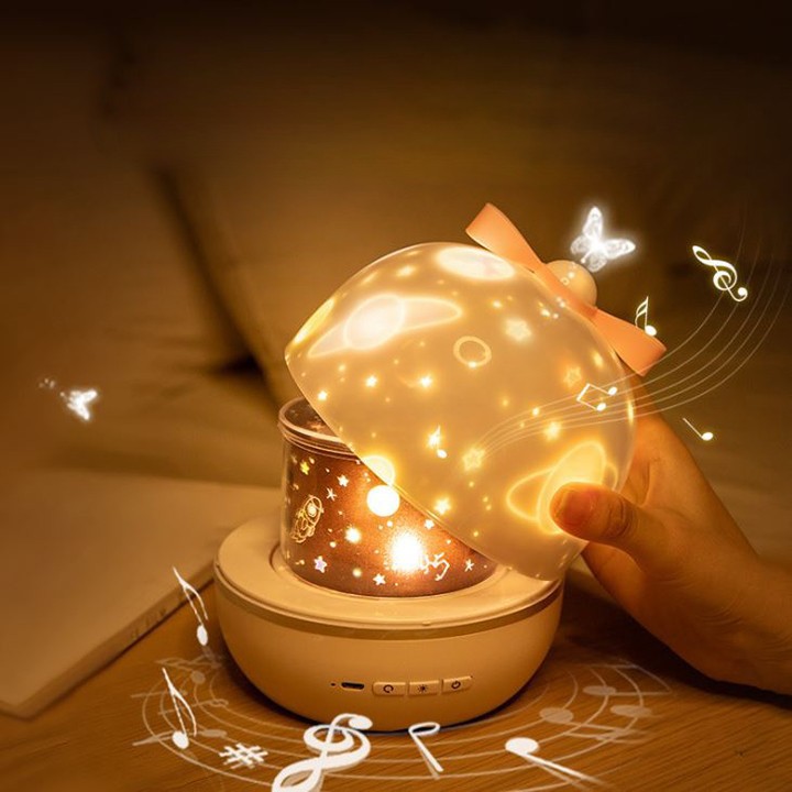 Đèn Ngủ Chiếu Sao Xoay 360 Độ Tự Động