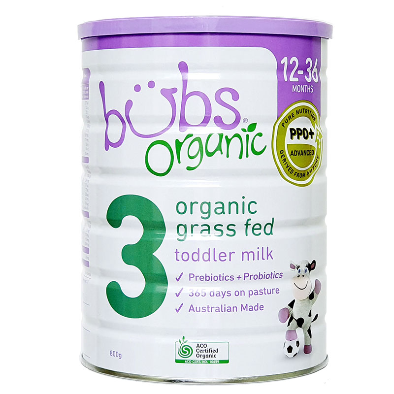Sữa Bubs số 3 Oraganic 800g (trẻ từ 12-36 tháng tuổi)