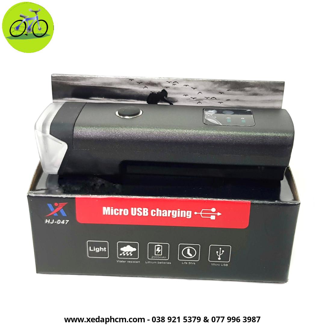 [HCM]Đèn xe đạp trước Led siêu sáng có sạc USB