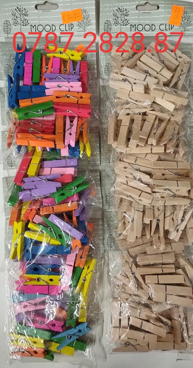 Set 20 cái kẹp gỗ nhiều màu (01 túi)