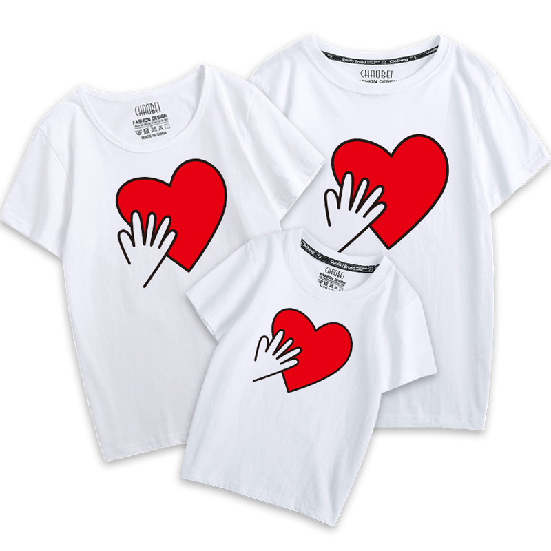 [HCM]áo thun gia đình   đồ nhóm đồ cặp đẹp  5-90kg  bàn tay trái tim