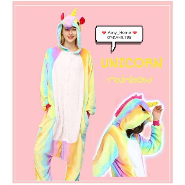 Bộ Đồ Thú Unicorn Rainbow (Kỳ Lân Cầu Vồng)