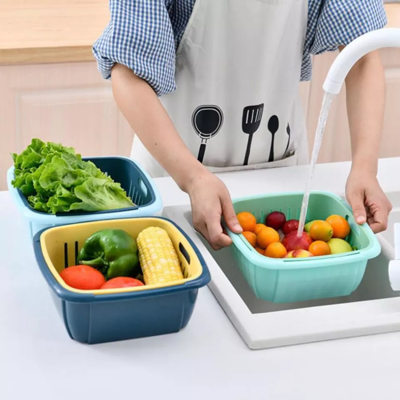 BỘ THAU RỔ CÓ NẮP SIÊU TIỆN ÍCH