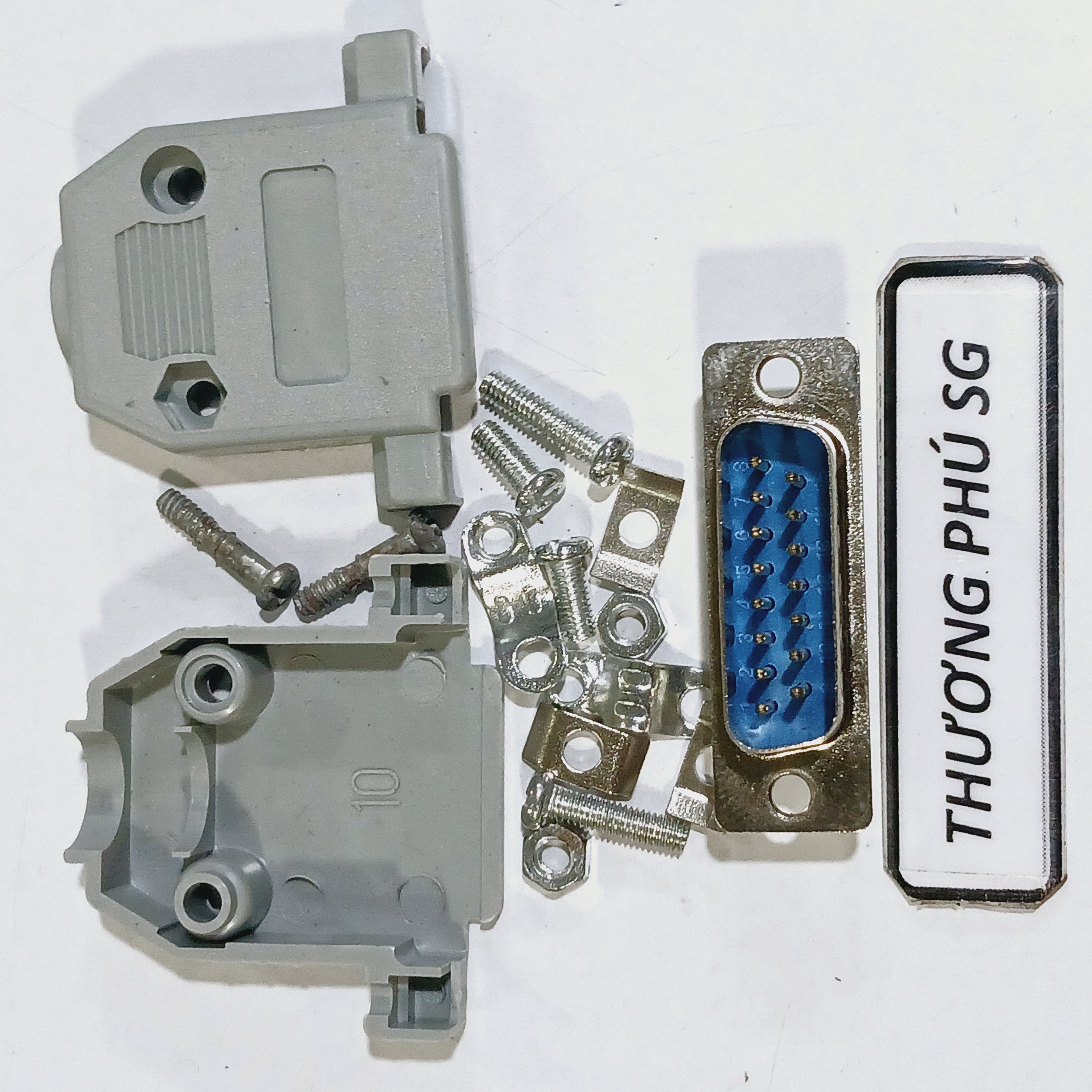 Đầu hàn Com 15 (DB15) / Đầu Com 15 Kim Đực (DB15M - 15M Kim Đực) (Bao gồm võ nhựa)
