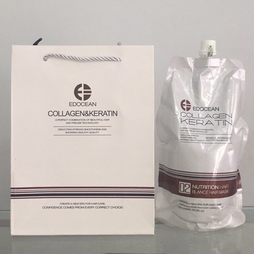 Hấp dầu phục hồi tóc siêu mềm mượt Edocean Collagen Keratin Mask 1000ml