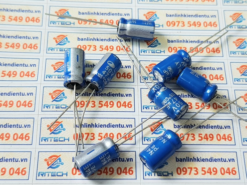 Combo 25 chiếc tụ hóa 47uf 50v kích thước 6x12mm