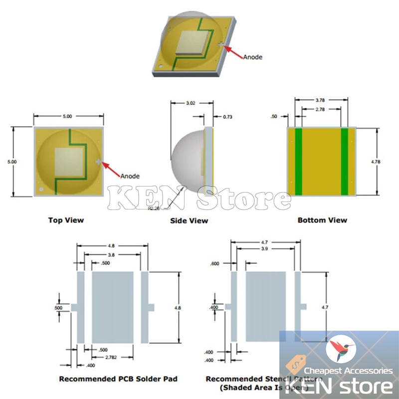 Bóng led, chip led, nhân led thay thế XML2 U2 10W 3V - 3,7V DC dùng cho đèn pin, đèn trợ sáng