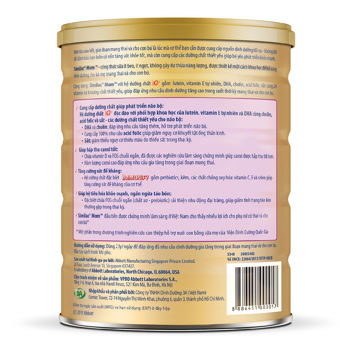 Sữa Bột Similac Mom hương Vani 900g (Dành cho phụ nữ mang thai)