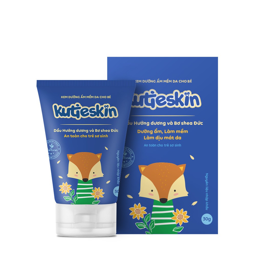 Kutieskin- Bộ sản phẩm chăm sóc làn da bé [DƯỠNG ẨM, CHÀM SỮA, NGỨA, HĂM, KUTIE SKIN] 30gr
