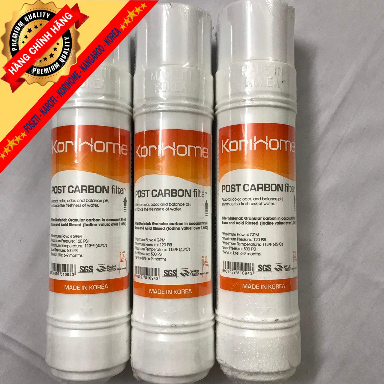 Combo 5 lõi Korihome chính hãng (2 sediment + 1 precarbon+1 postcarbon+1 màng RO)