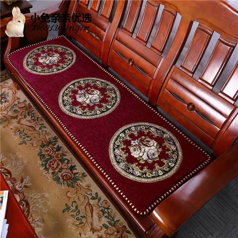 Thảm ghế gỗ, nệm ghế, nệm sofa 2m x 55 cm màu đỏ có viền