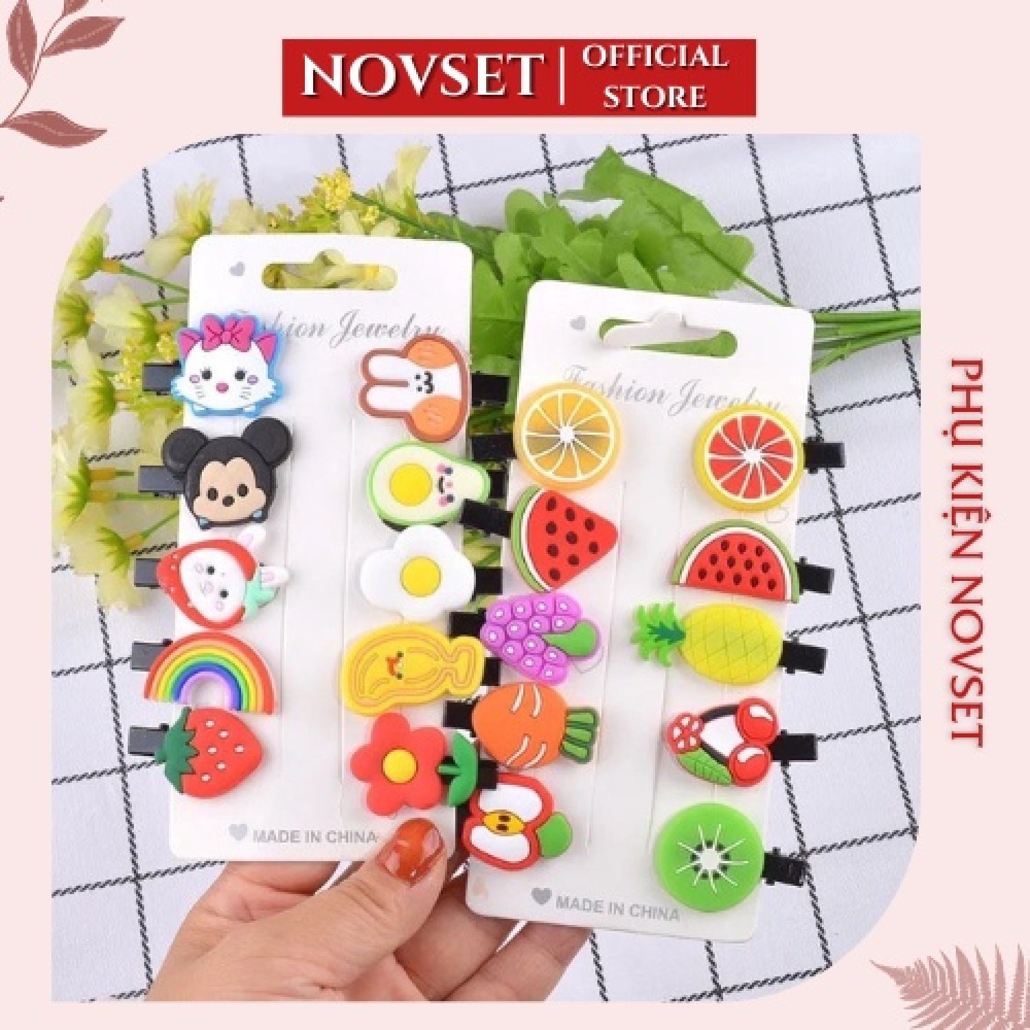 Set 5 kẹp tóc siêu xinh, kẹp tóc cho bé
