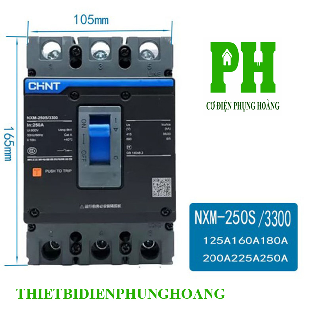 [HCM]CẦU DAO TỰ ĐỘNG APTOMAT KHỐI MCCB 3P-(160A 200A 250A) - CHINT [CHÍNH HÃNG] [GIAO NHANH]