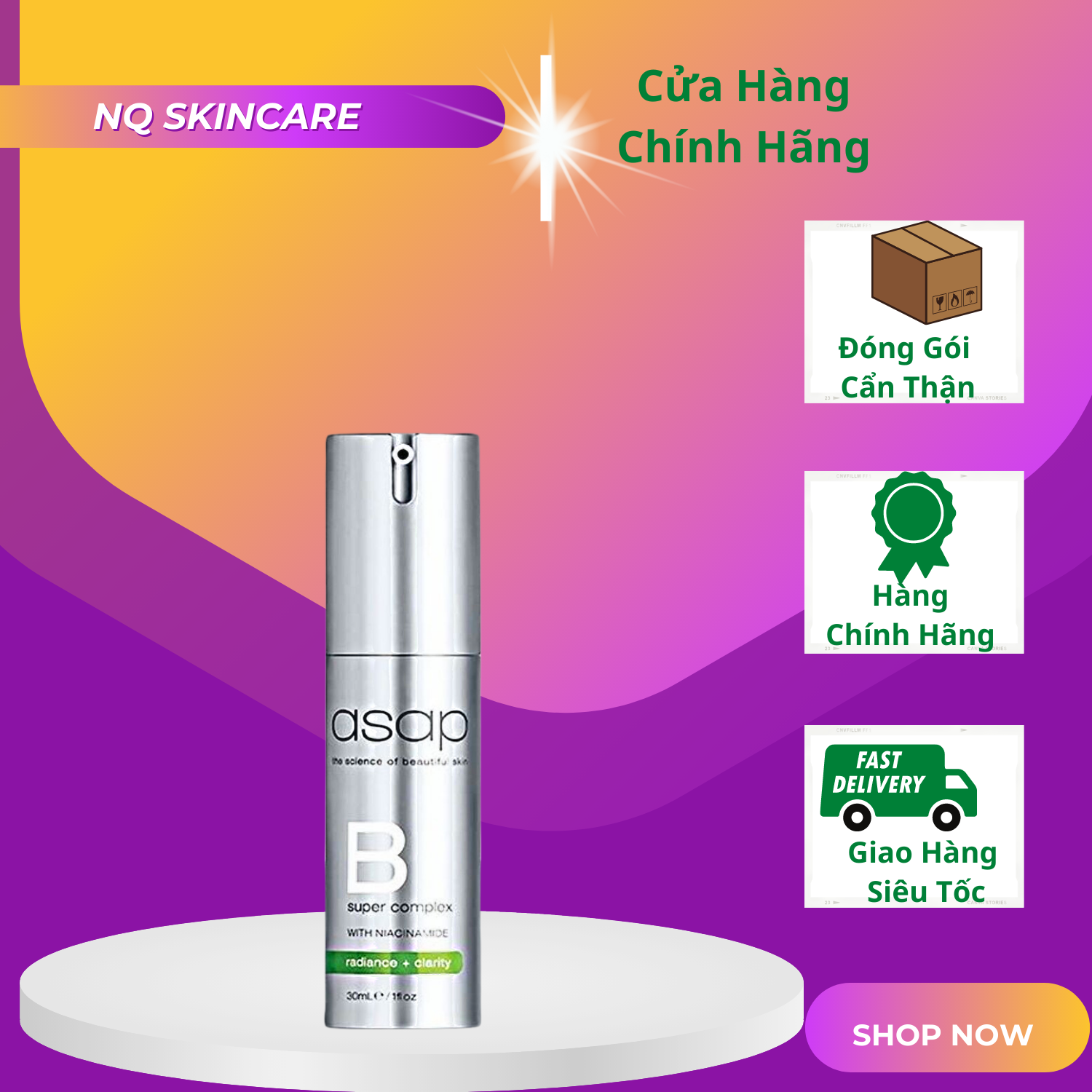 Serum Super B Complex ASAP  30ml Dưỡng Sáng Da, Giảm Mụn