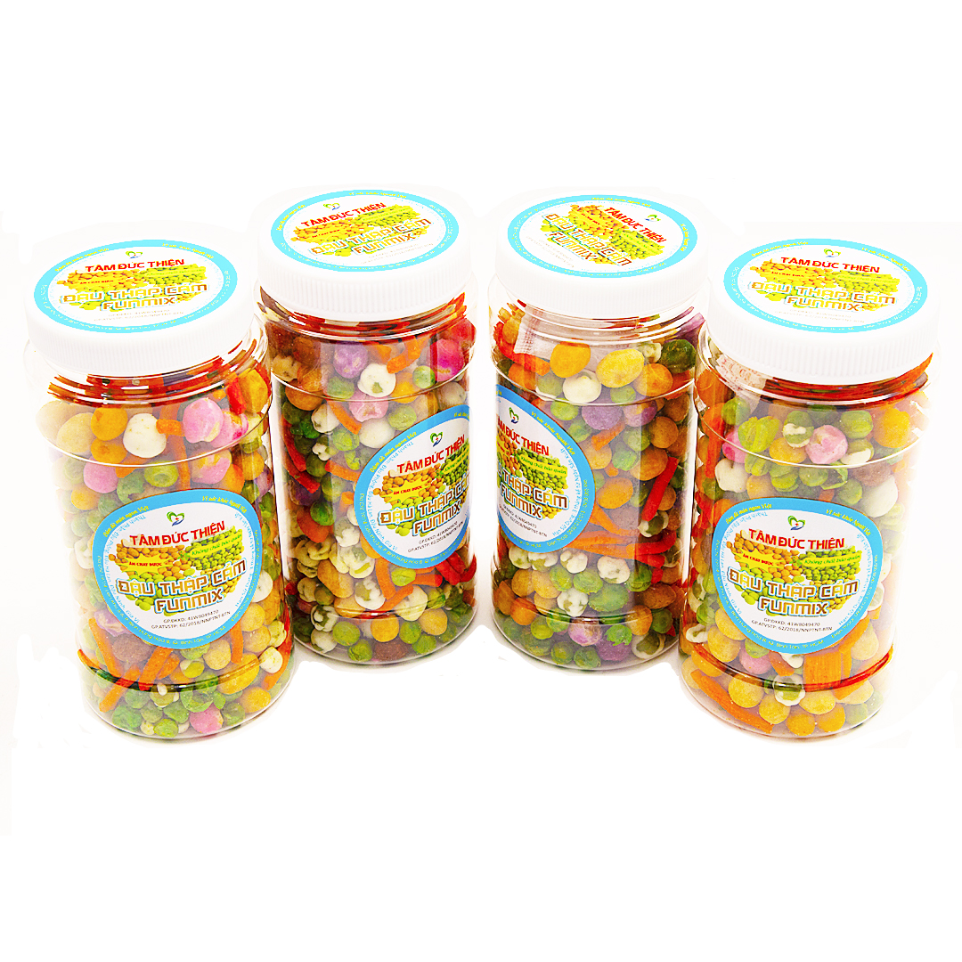 Combo 4 Hộp Đậu Ngũ Cốc Thập Cẩm Funmix Hộp 230GR Tâm Đức Thiện Thực Phẩm Đóng Gói Đóng Hộp Ăn Liền đồ ăn vặt bánh kẹo quà Tết