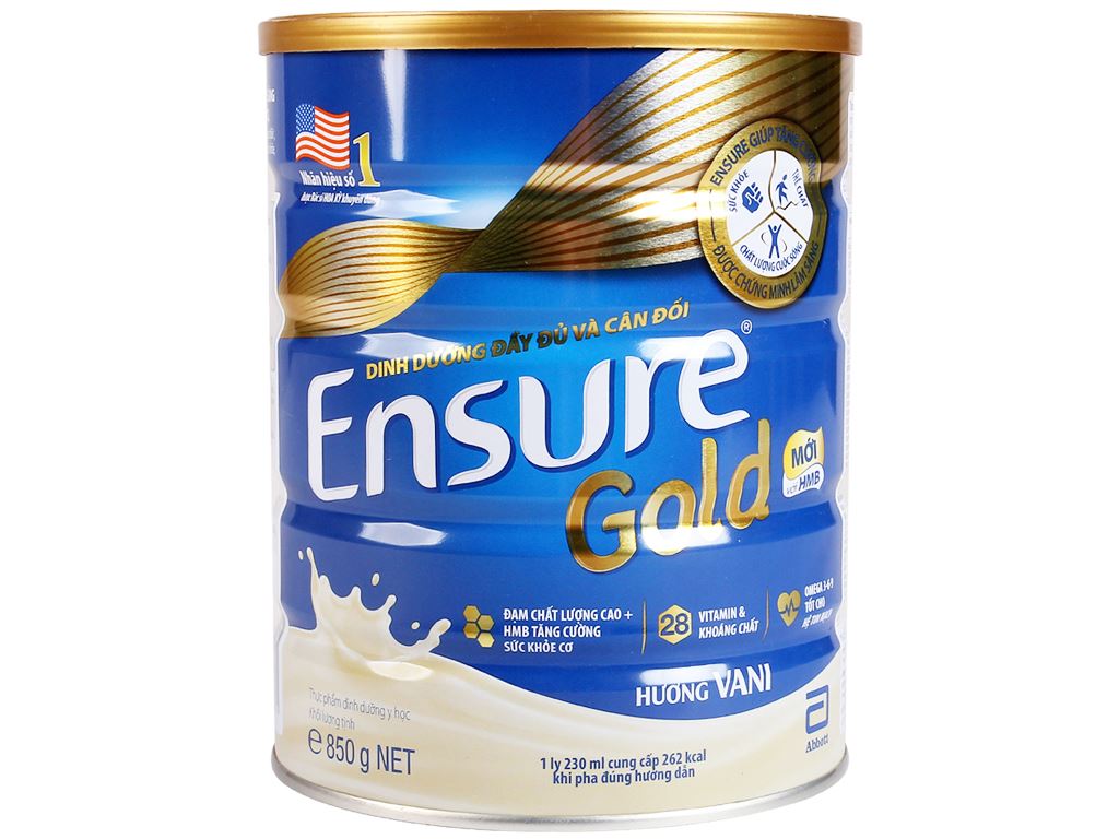 combo 2 lon Sữa bột Ensure Gold vani 850g (hsd 2024)