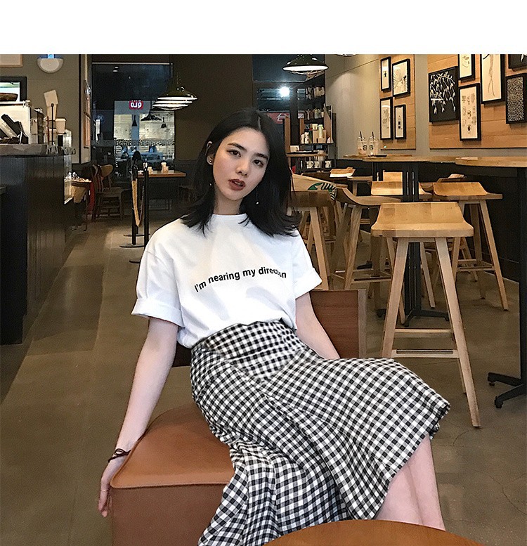 Set áo phông chân váy caro SET02