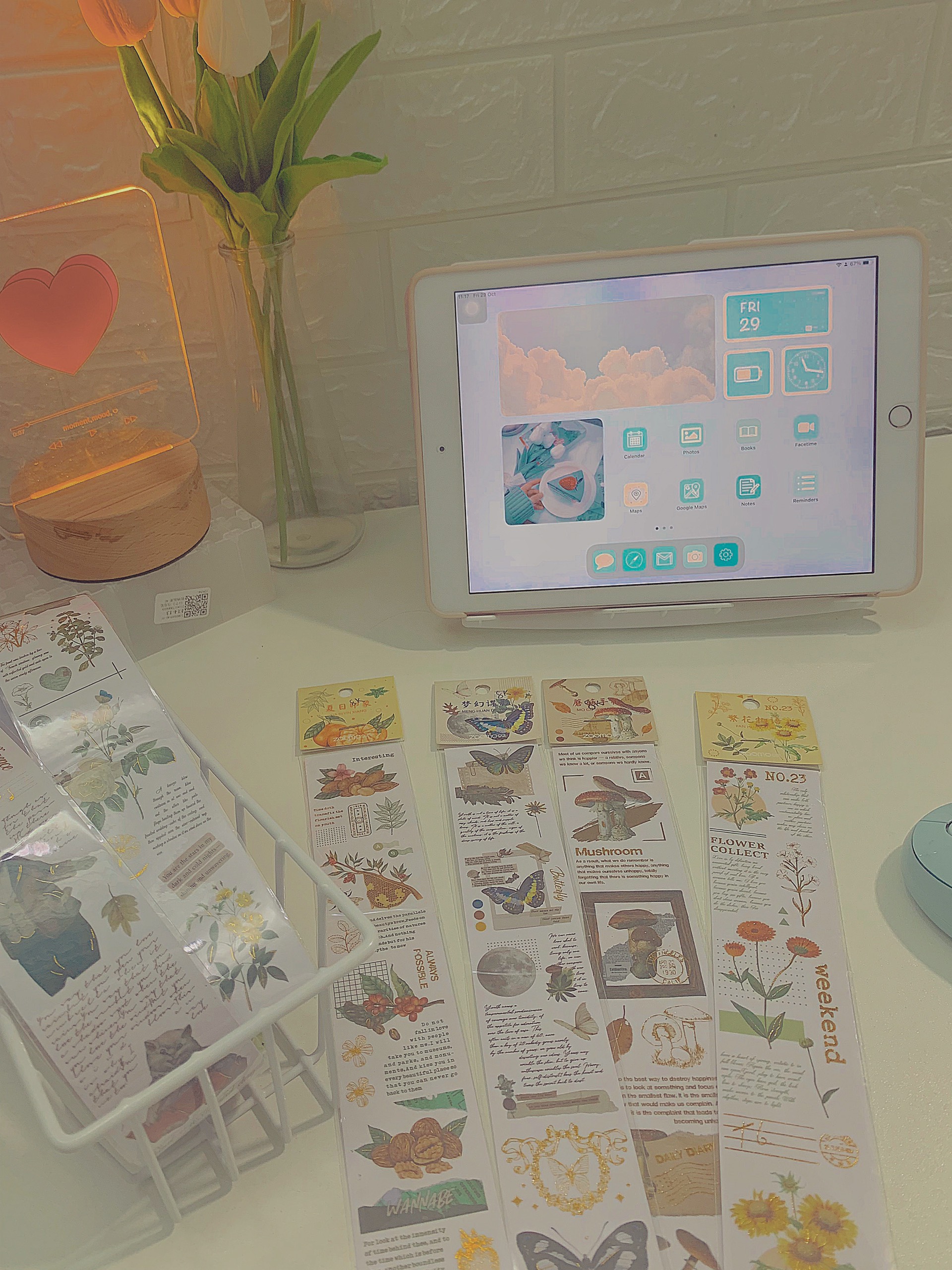 Dải sticker washi retro trang trí sổ