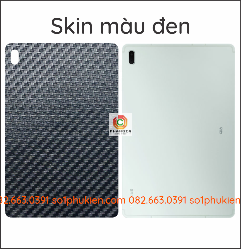 Miếng dán mặt lưng skin carbon Samsung Tab S7 FE