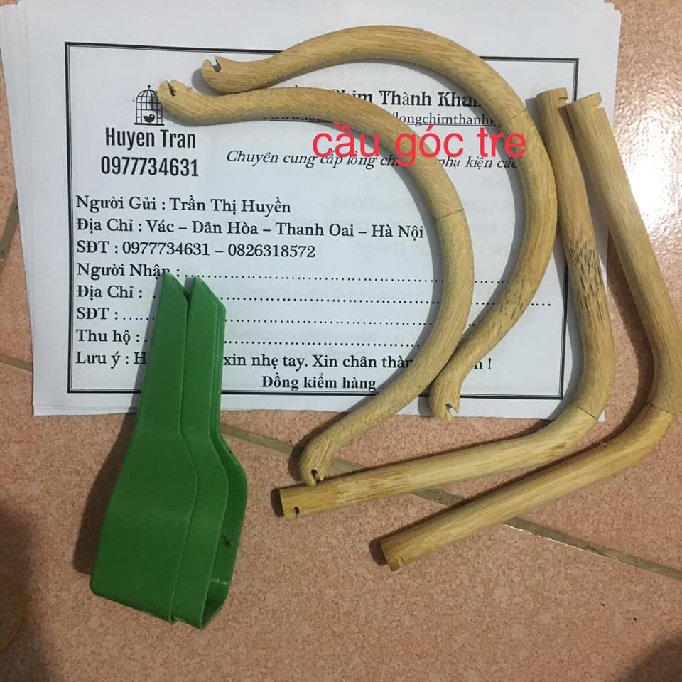 Combo 6 cầu góc tre lồng chim chào mào đẹp tặng 2 xúc cám Phụ kiện thú cưng Kabosa