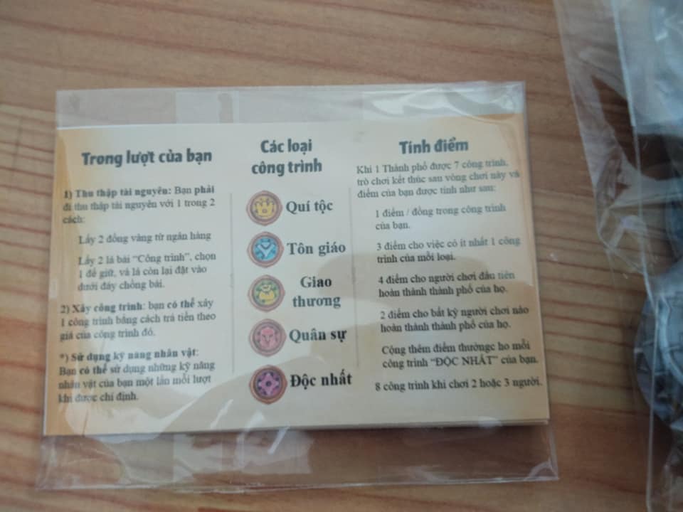 TRÒ CHƠI BOARDGAME CITADELS - THÀNH PHỐ TRUNG CỔ