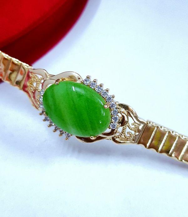 LẮC TAY ĐÍNH ĐÁ CẨM THẠCH MẠ VÀNG 18K