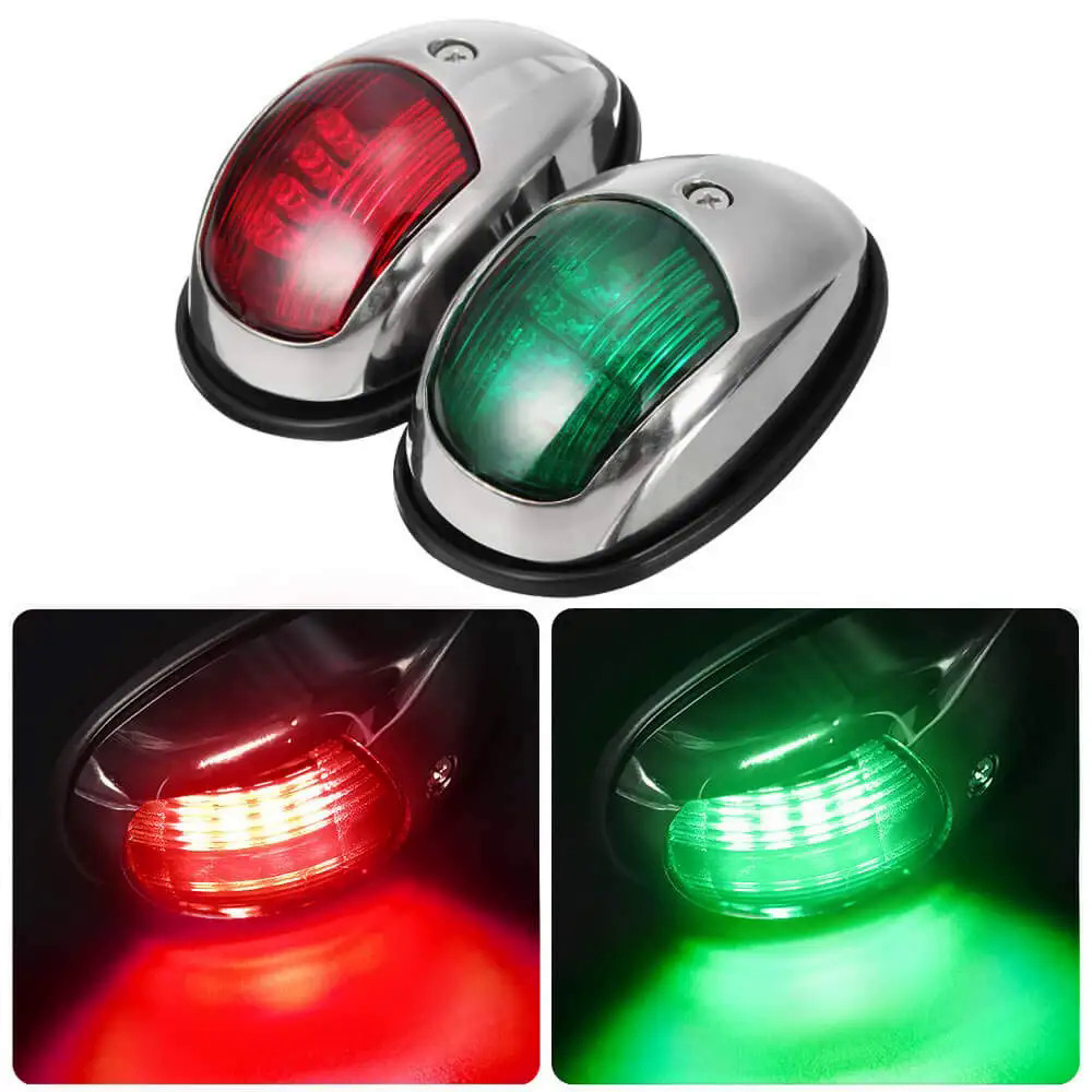 2Pcs LED Navigation Light Signal Warning Lamp Boat Bow Ligh Marine Boat Navigation Lamp for Power Boat and Skiff Yacht