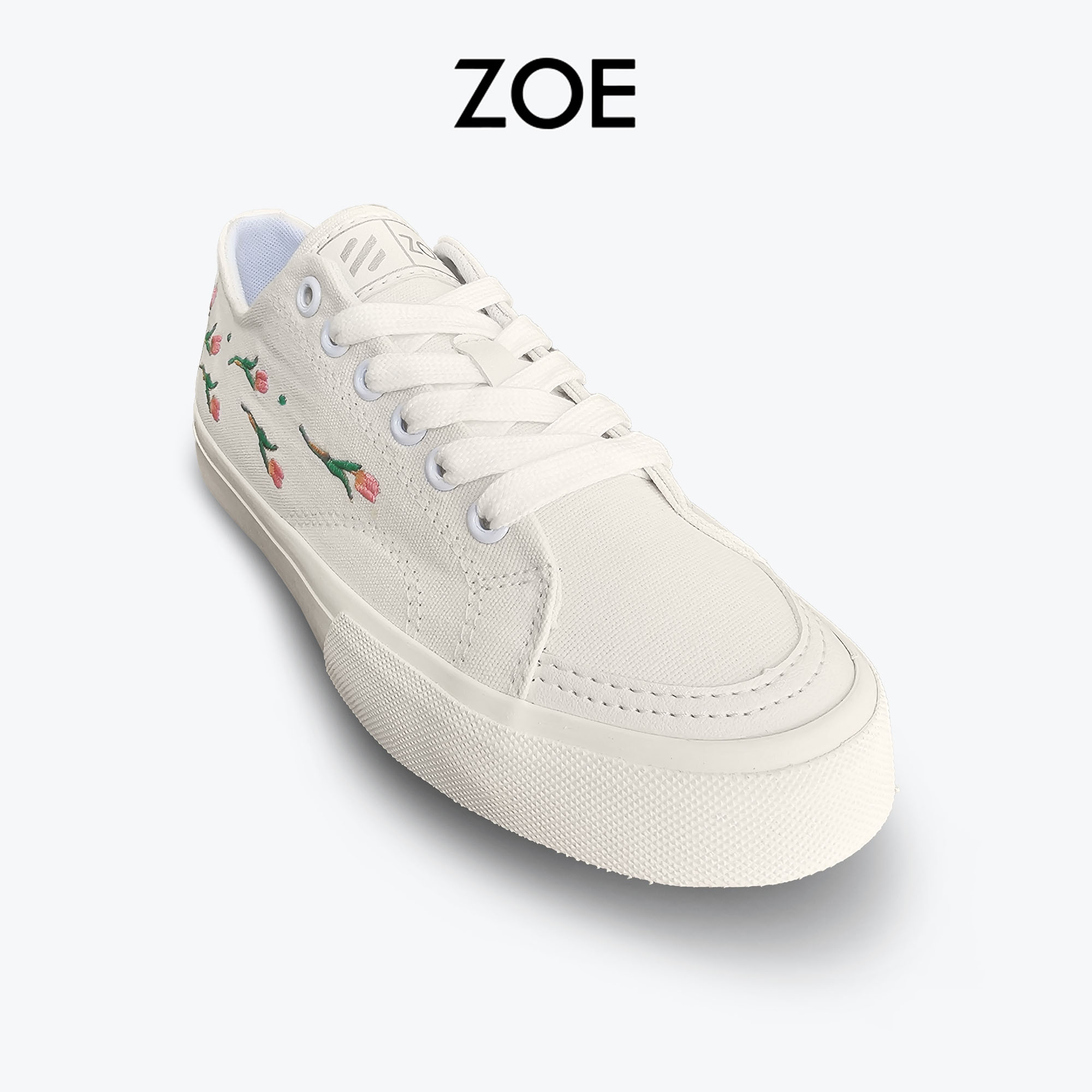 Giày Sneaker Vải Canvas Thêu Hoa Tulip (ZOE Tulip Flower)