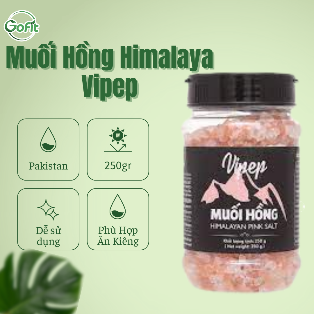Muối hồng Himalaya Vipep hạt nguyên chất