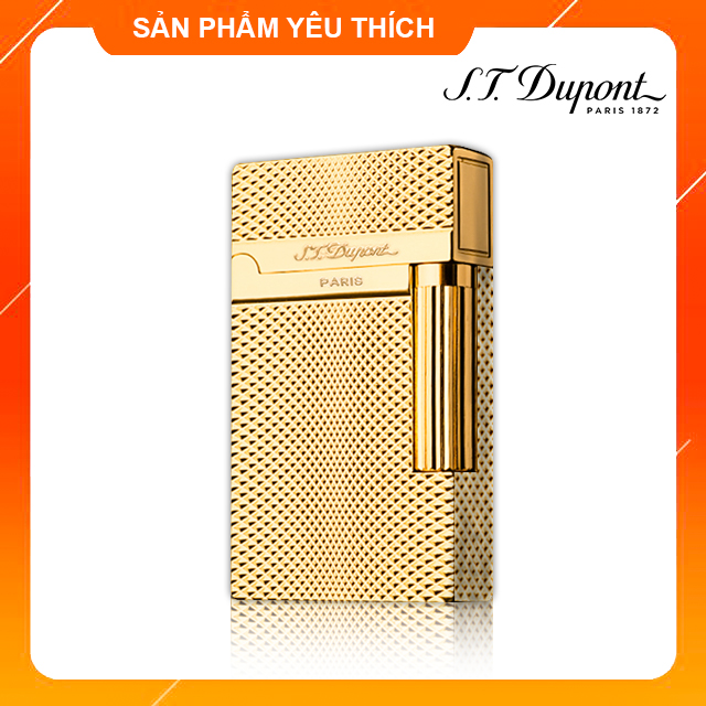 Vỏ Hộp Quẹt Bật Lửa Dupont Họa Tiết Ô Vuông Sóng D112V Màu Vàng - Dùng Gas Đá Cao Cấp (KHÔNG XĂNG KHÔNG GAS)