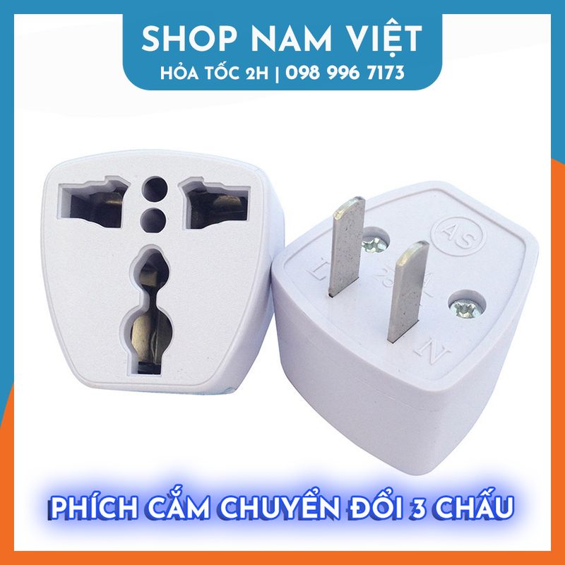 Phích cắm chuyển 3 chấu thành 2 chấu dẹp