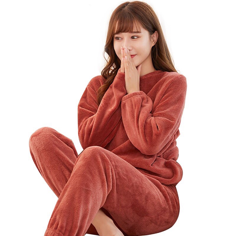 Bộ đồ ngủ lông, Quần bông nỉ giữ nhiệt bo gấu mặc nhà siêu ấm hàng chuẩn Quảng Châu D' studio