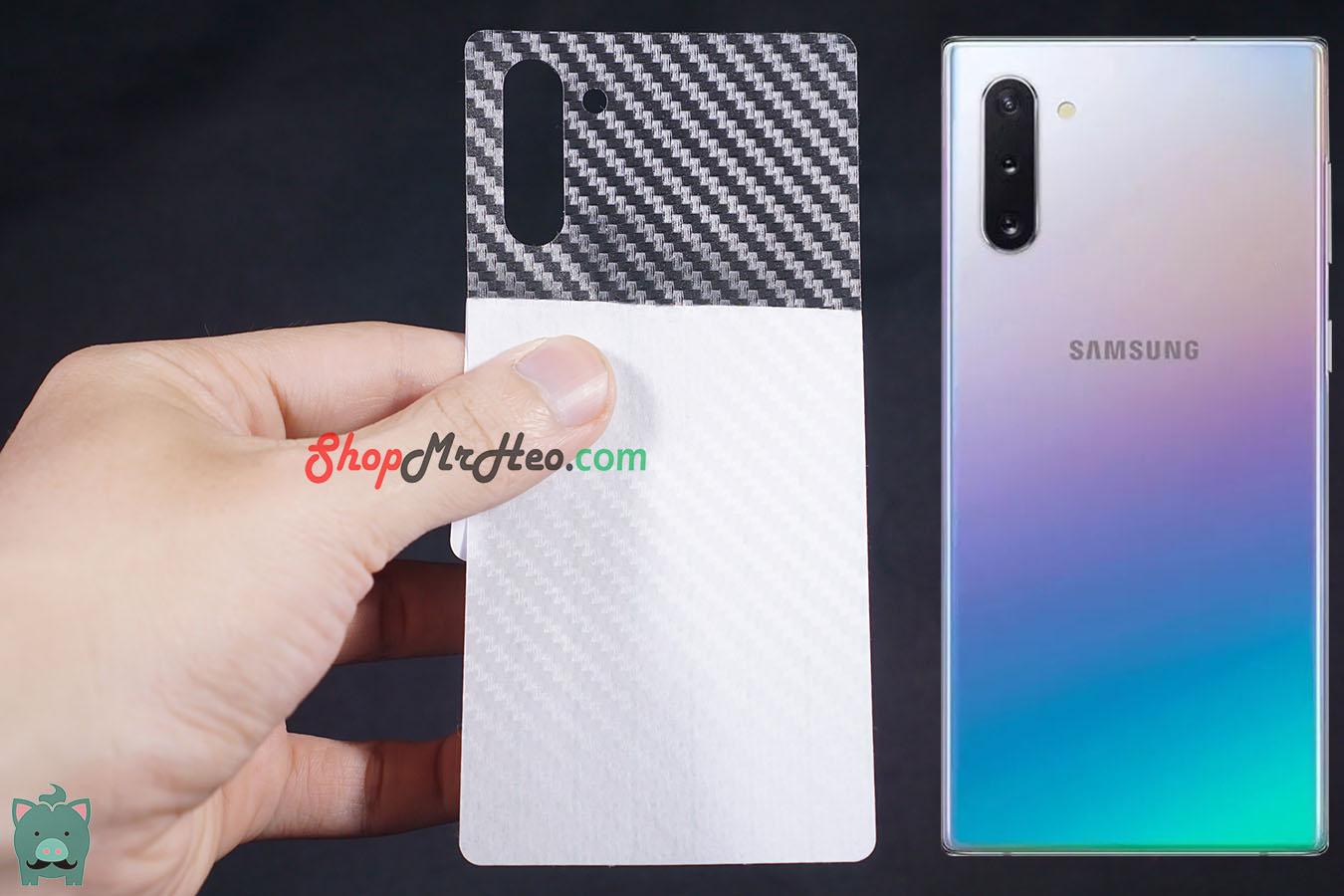 [HCM]Bộ 3 Skin Dán Mặt Sau Lưng Vân 3D Carbon Samsung Galaxy Note 10