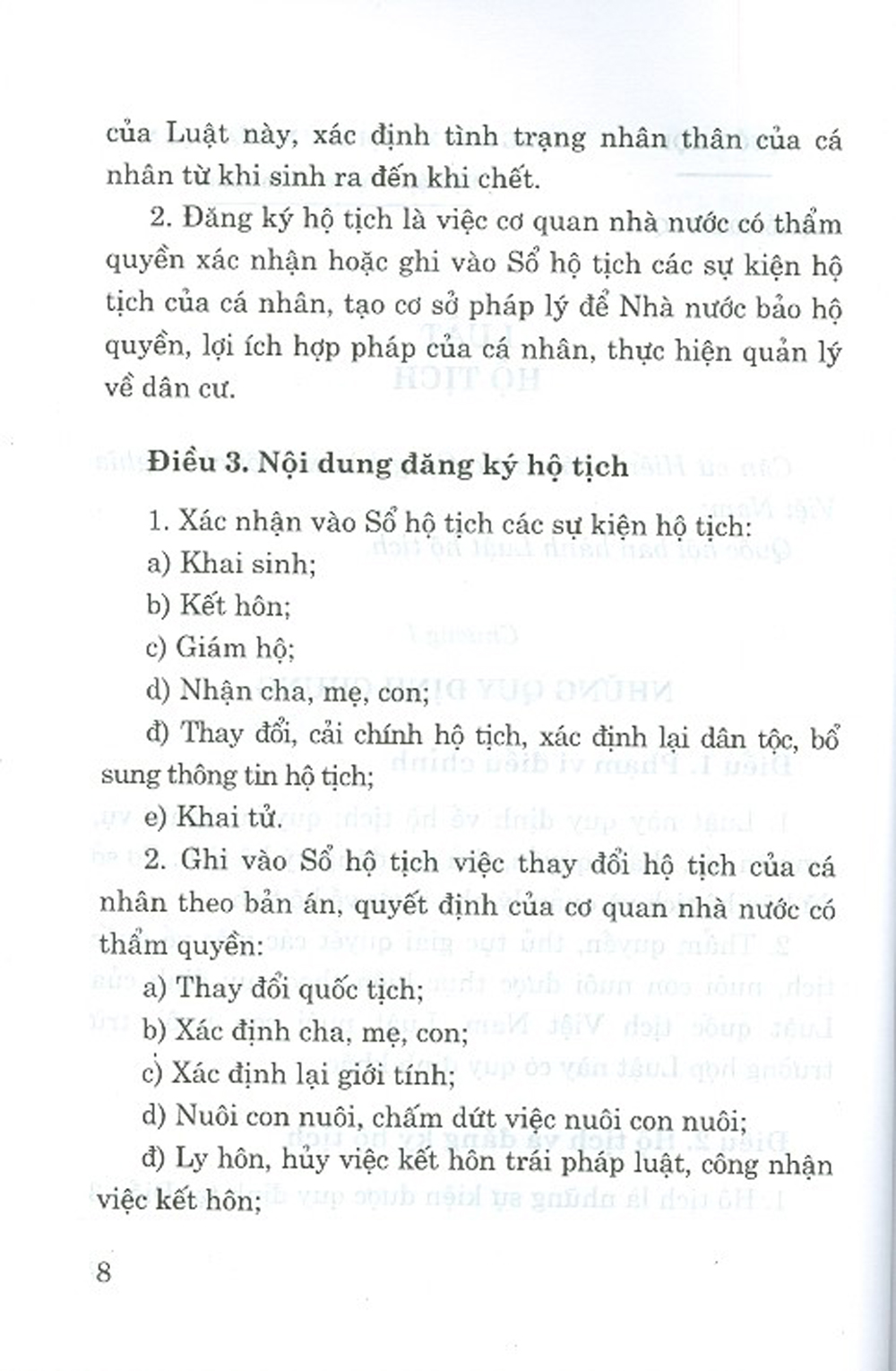 Luật Hộ Tịch (Hiện Hành)